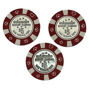 Lot of 3 2002 Stardust Resort Casino Las Vegas Nevada $5 Chips